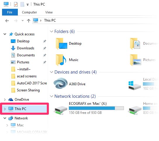 map a local folder to a drive letter