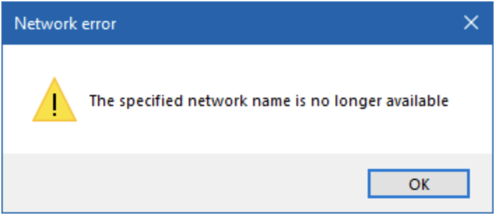 Network error. There is a problem writing to your Outlook data file *.OST.