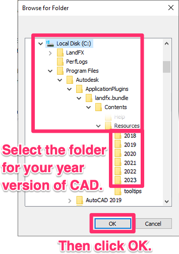 autocad 2015 support path for content local