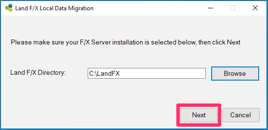 Migrate Land F/X (Local Data) to a New Server