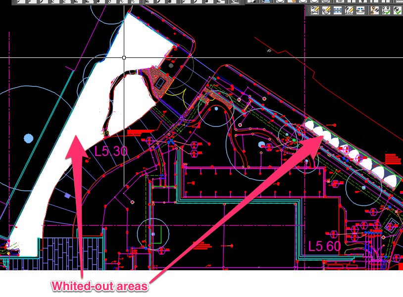 White areas in drawing caused by Uniformity tool