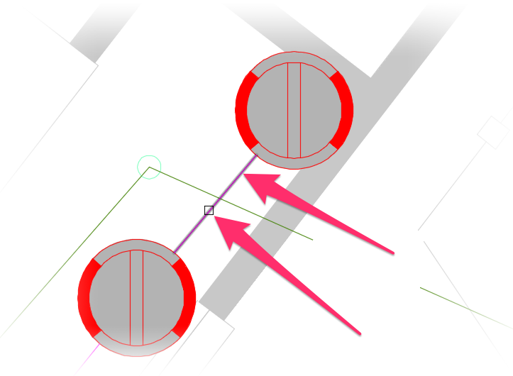 Ensuring that both points intended for placing a pipe hop are within the pipe segment where the pipe hop is desired