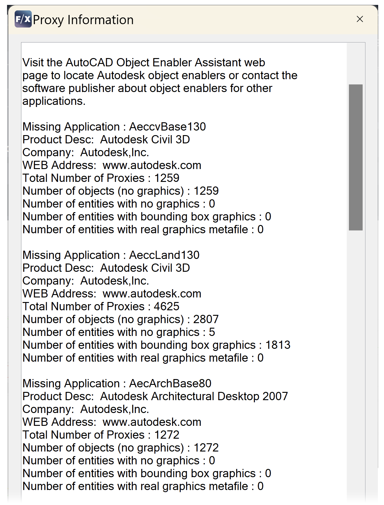 Proxy Info dialog box