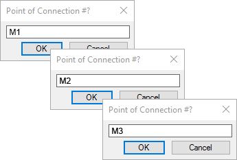 Giving points of connection a new number in the Point of Connection #? dialog box