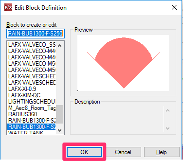 Edit Block Definition dialog box, OK button