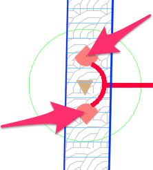 Example showing two  bubblers with excessively small coverage radius,