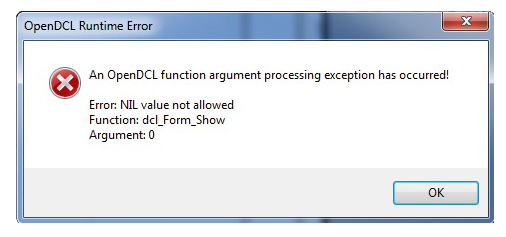 OpenDCL Runtime Error