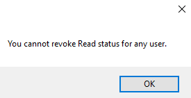 You cannot revoke Read status for any user message