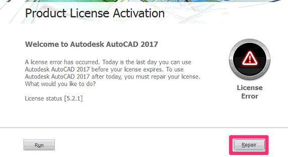 autocad 2005 license error 0.1.0011