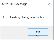 Error loading dialog control file.