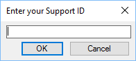 Entering Support ID