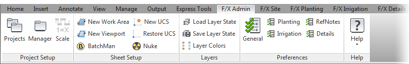 Land F/X tool icons visible on ribbons