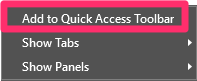 Add to Quick Access Toolbar menu option