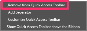 _Remove from Quick Access Toolbar menu option