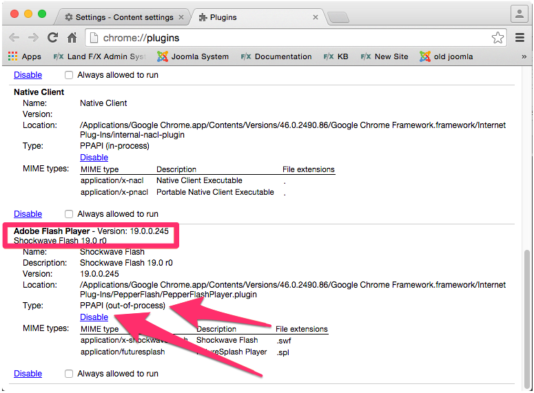 Disabling Adobe Flash Playerin the Chrome Settings