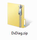 DxDiag.zip folder on desktop