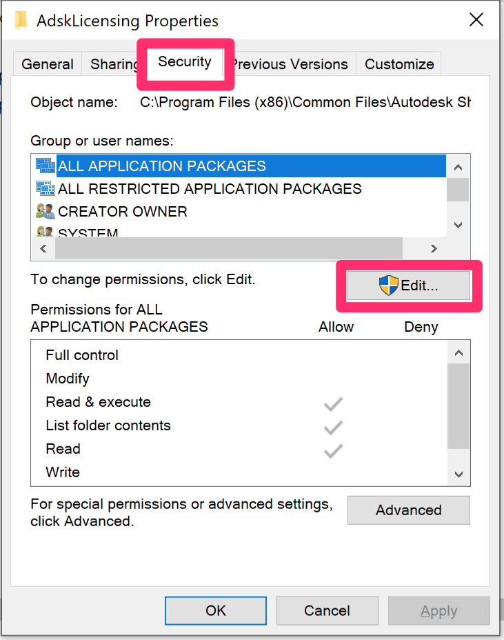 permissions reset batchmod