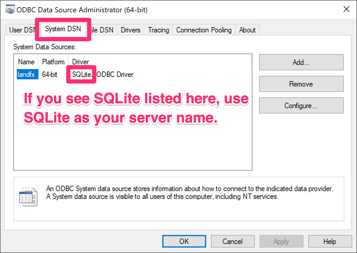 Sqlite odbc driver что это