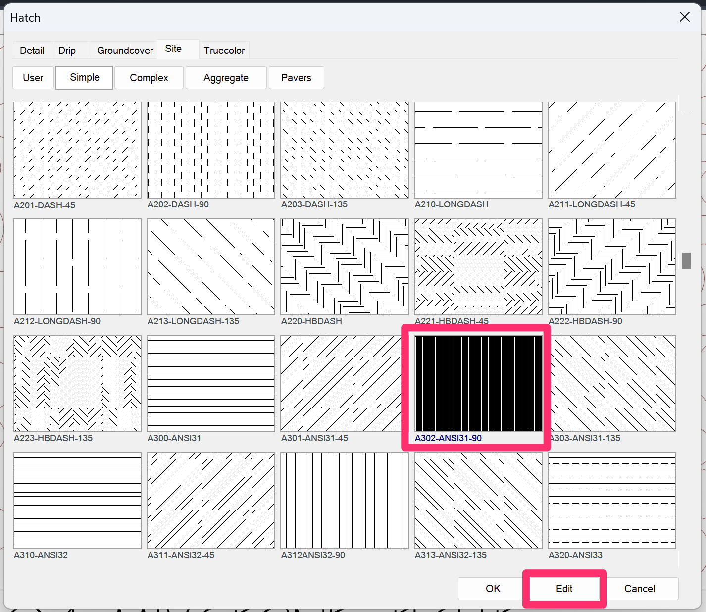 AutoCAD standard hatch