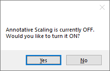 Confirm that Annotative Scale is currently OFF