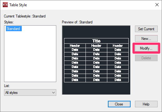 Change the Text Size in Schedule Columns or Rows Table Format