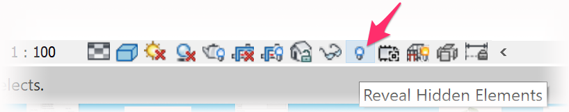 Click turned-off lightbulb icon to Reveal Hidden Elements
