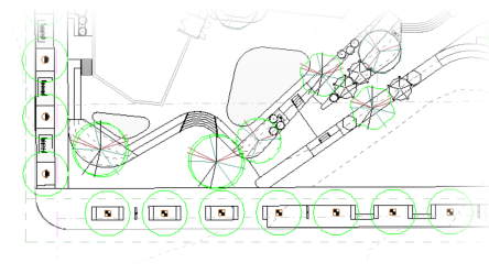 Example showing 2D plan view symbol with colored linework