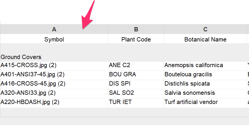 Symbol column wider than before