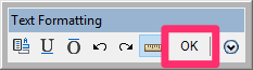 Text Formatting dialog box, click OK