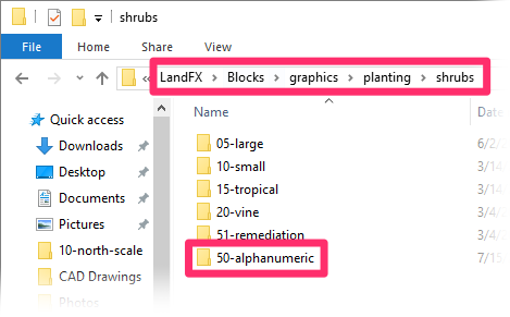 Alphanumeric symbol folder – Shrubs