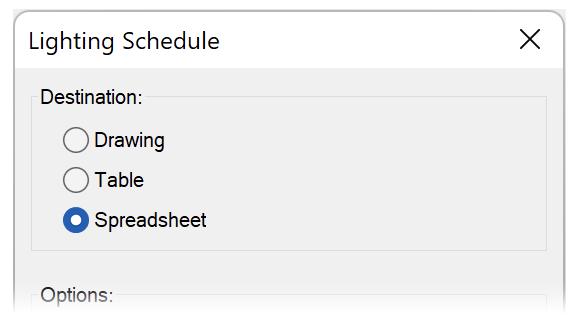 Send Schedules to a Spreadsheet