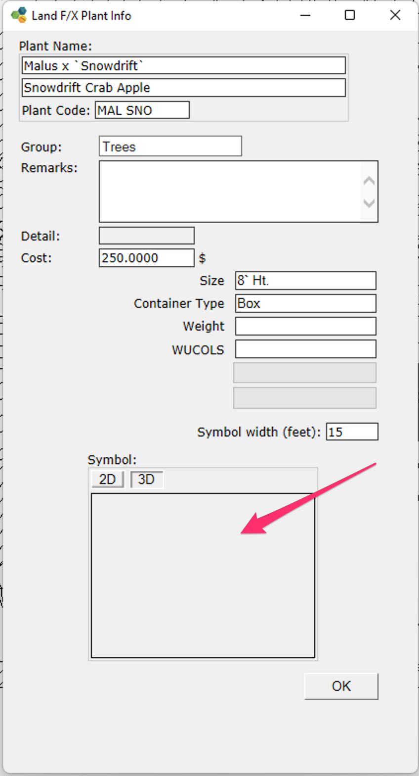 Plant symbol thumbnail area, blank