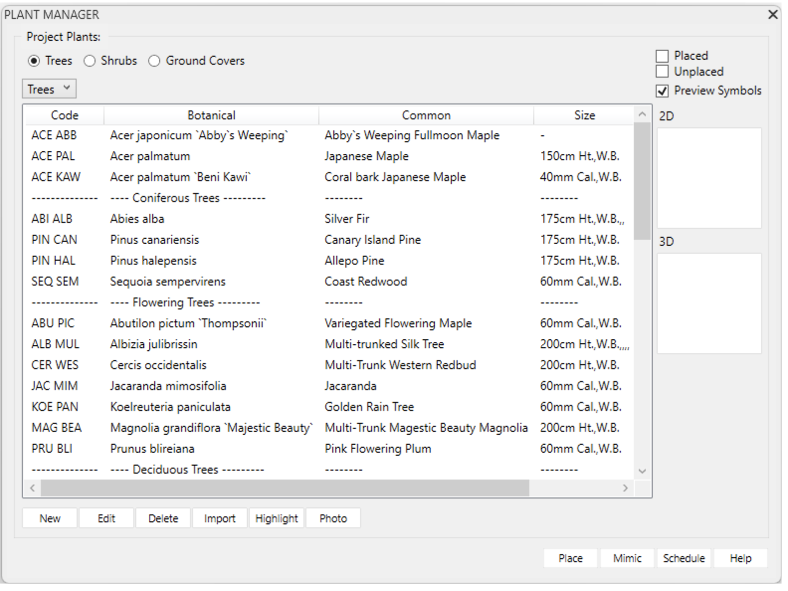 Added plants listed in Plant Manager