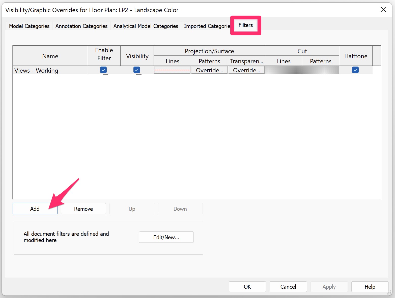 Plant code parameters in Properties panel