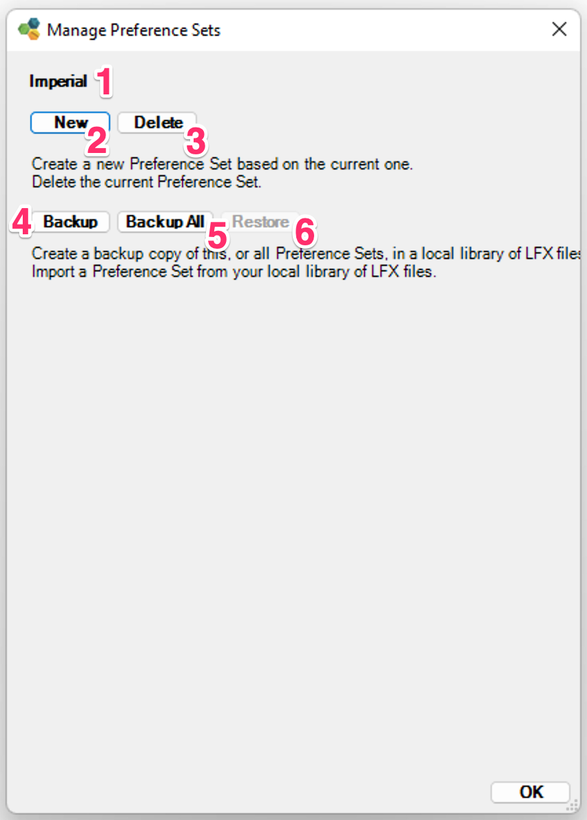 Managing a Preference Set, overview