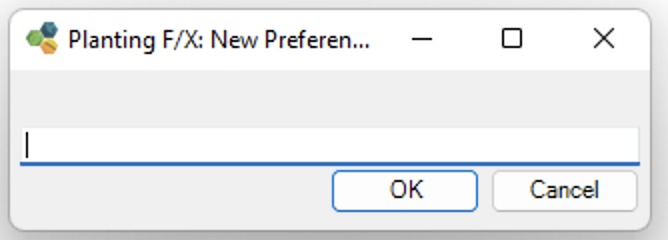 New Preference Set dialog box