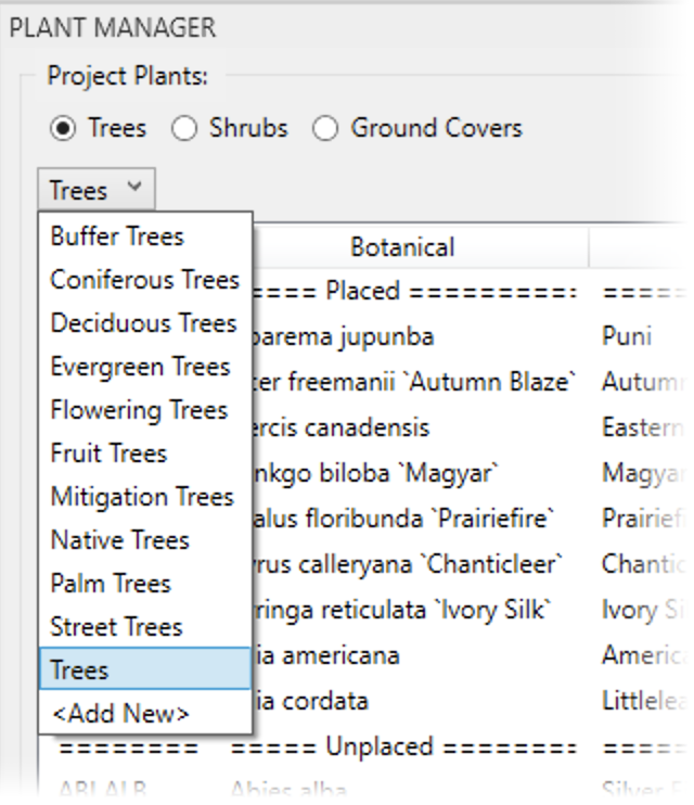 Plant Groups, example