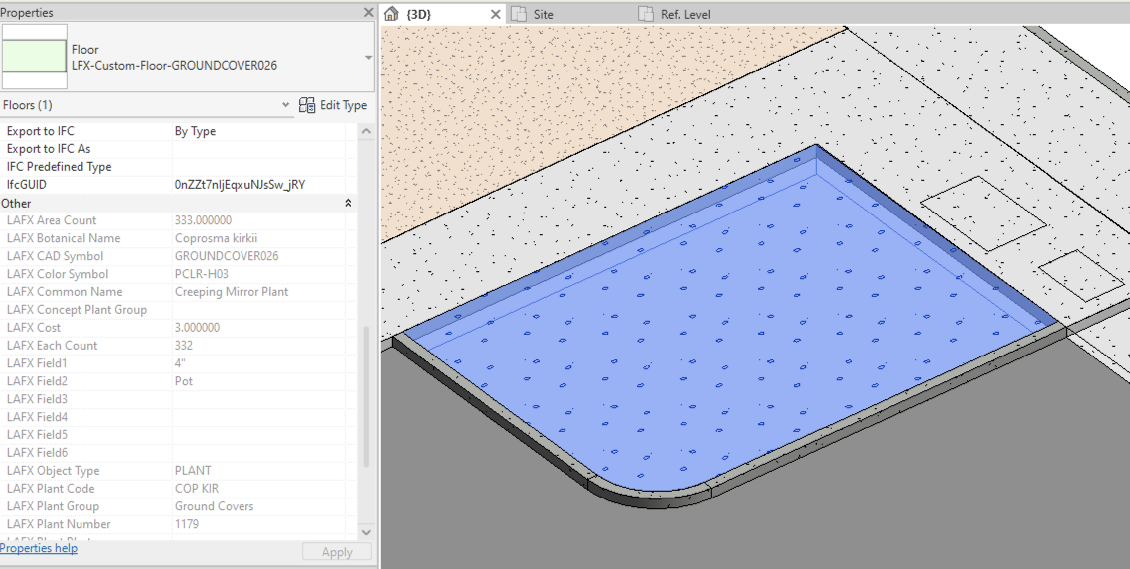 Planting F/X object with associated LAFX parameter data