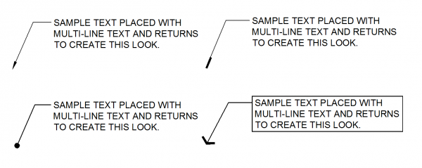 Leaders with text examples