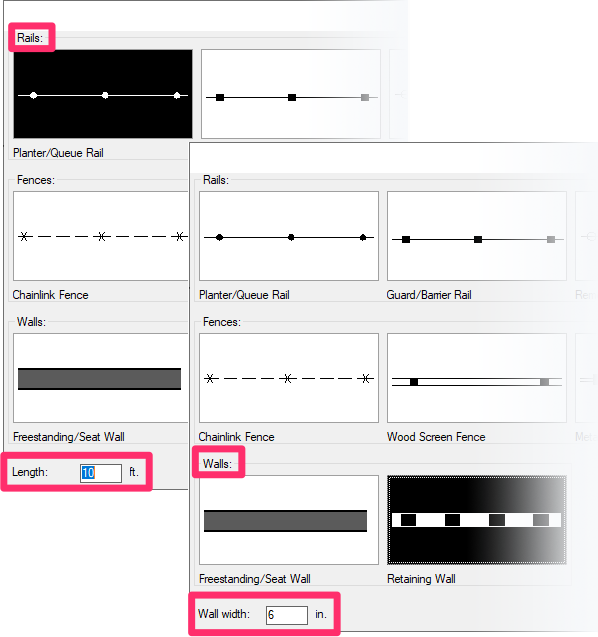 Rails and Walls Railing types