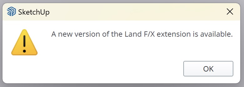 A new version of the Land F/X extension is available